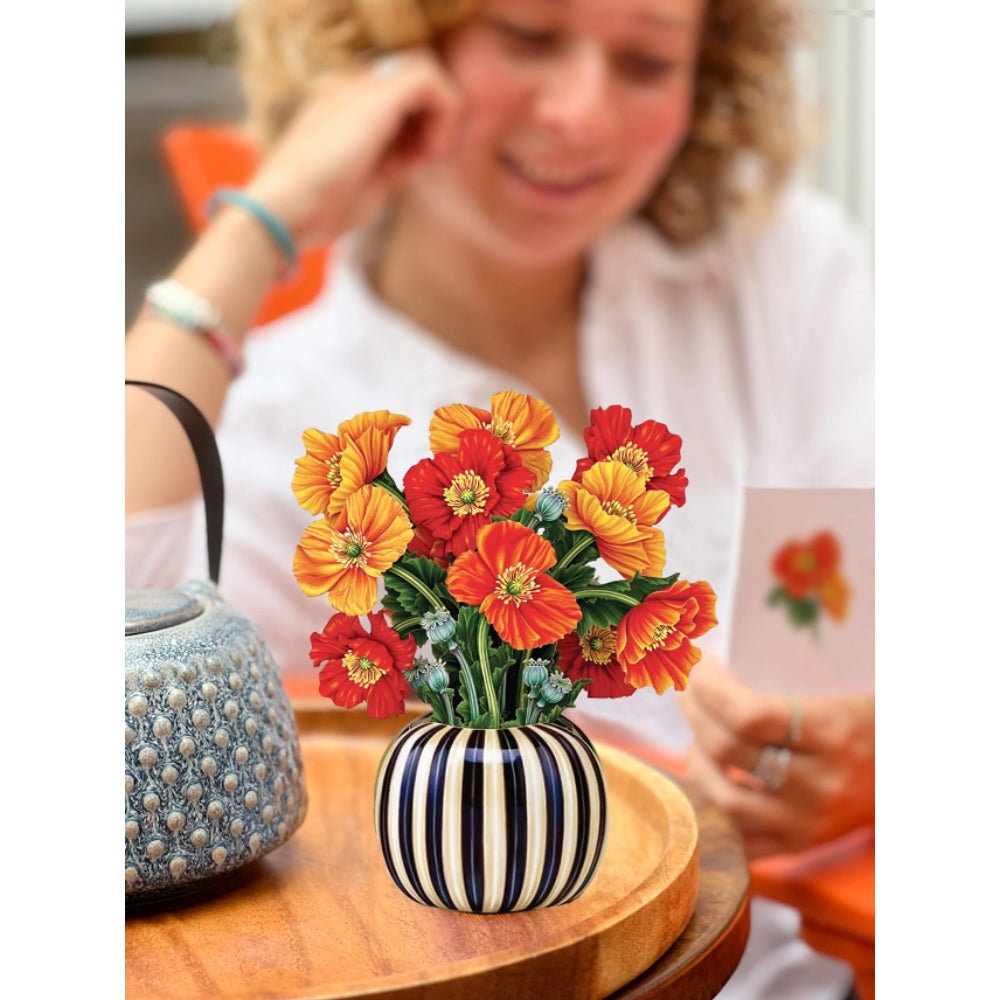 Mini French Poppies Pop-Up Greeting Card