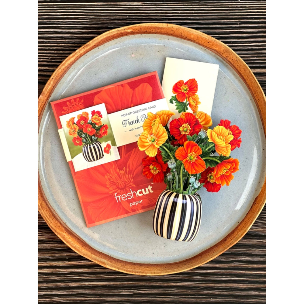 Mini French Poppies Pop-Up Greeting Card
