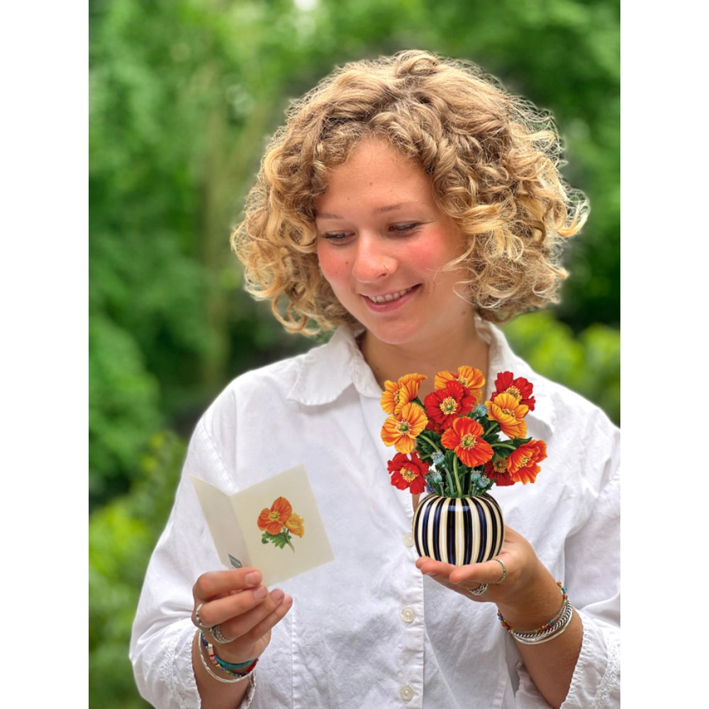 Mini French Poppies Pop-Up Greeting Card