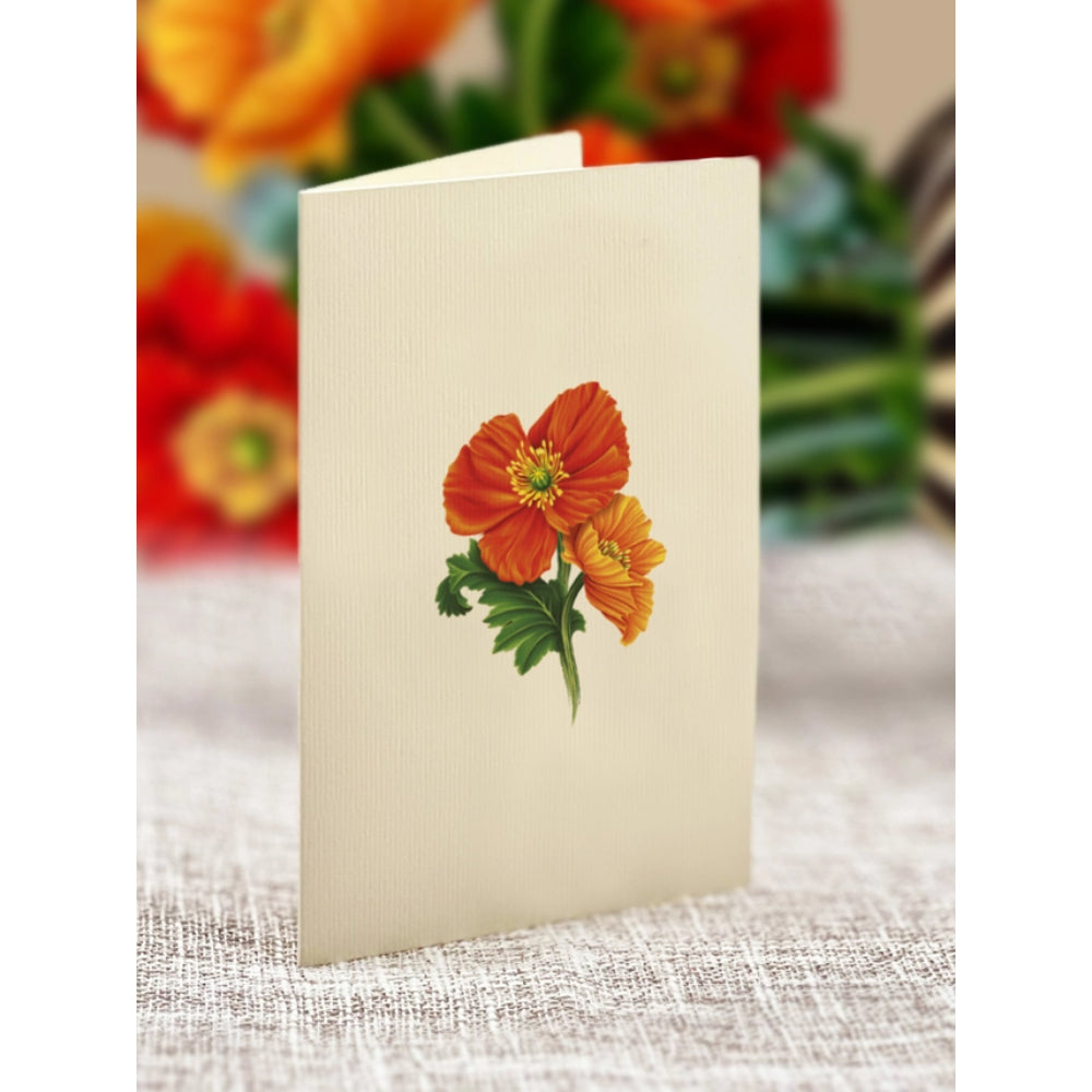 Mini French Poppies Pop-Up Greeting Card
