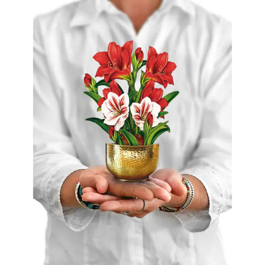 FreshCut Paper LLC Mini Scarlett Amaryllis Greeting Card