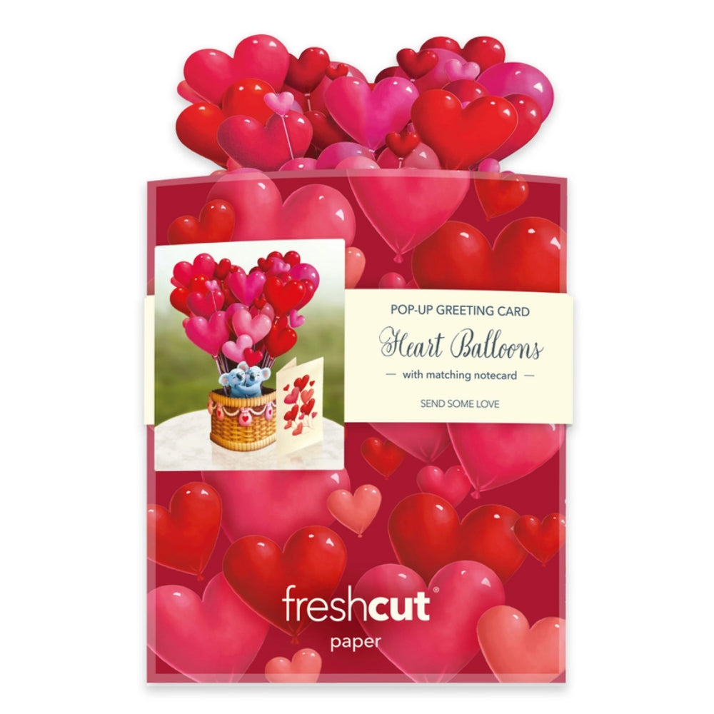 FreshCut Paper Mini Heart Balloons Mini Pop-Up Greeting Card