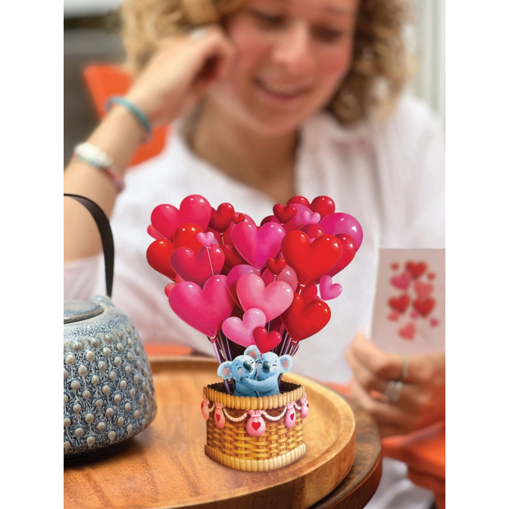 FreshCut Paper Mini Heart Balloons Mini Pop-Up Greeting Card