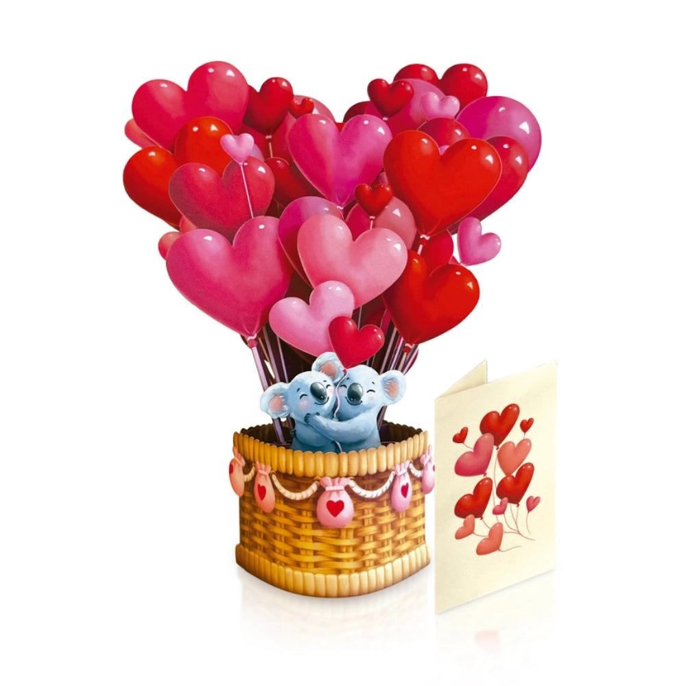 FreshCut Paper Mini Heart Balloons Mini Pop-Up Greeting Card