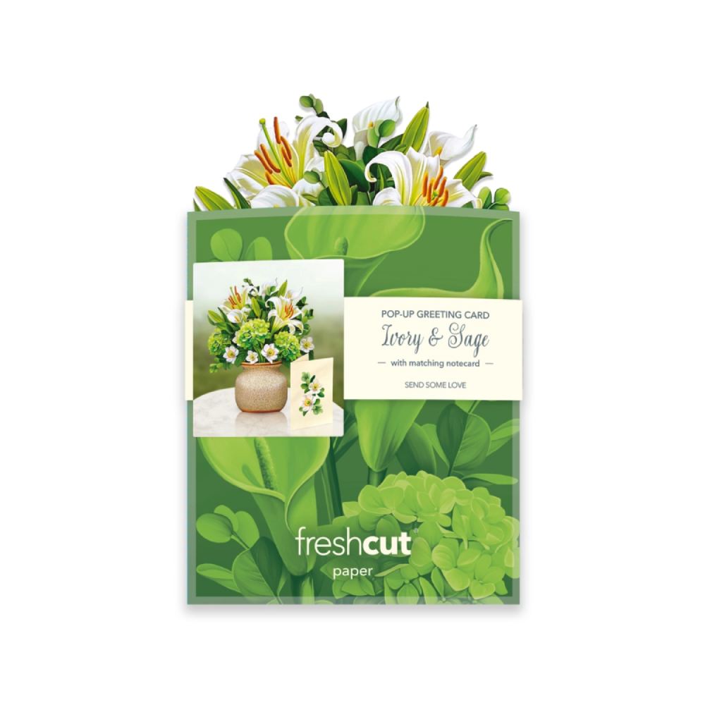 Mini Ivory & Sage Pop-Up Greeting Card