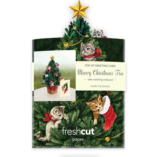 FreshCut Paper Mini Meowy Christmas Tree Greeting Card