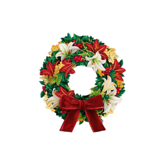 FreshCut Paper LLC Mini Winter Joy Wreath Greeting Card