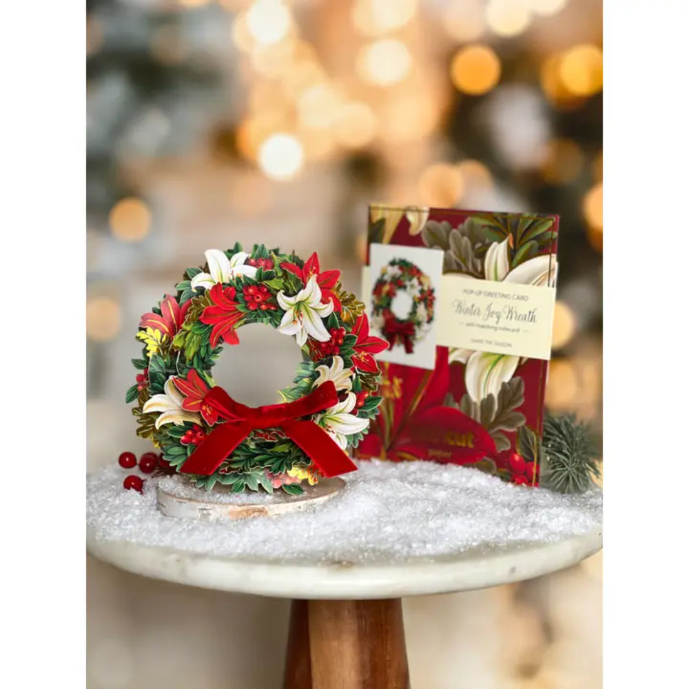 FreshCut Paper LLC Mini Winter Joy Wreath Greeting Card