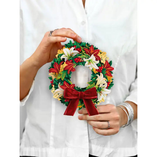 FreshCut Paper LLC Mini Winter Joy Wreath Greeting Card