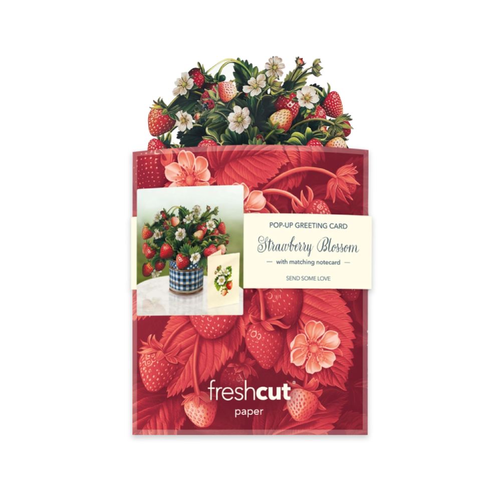 Mini Strawberry Blossom Pop-Up Greeting Card