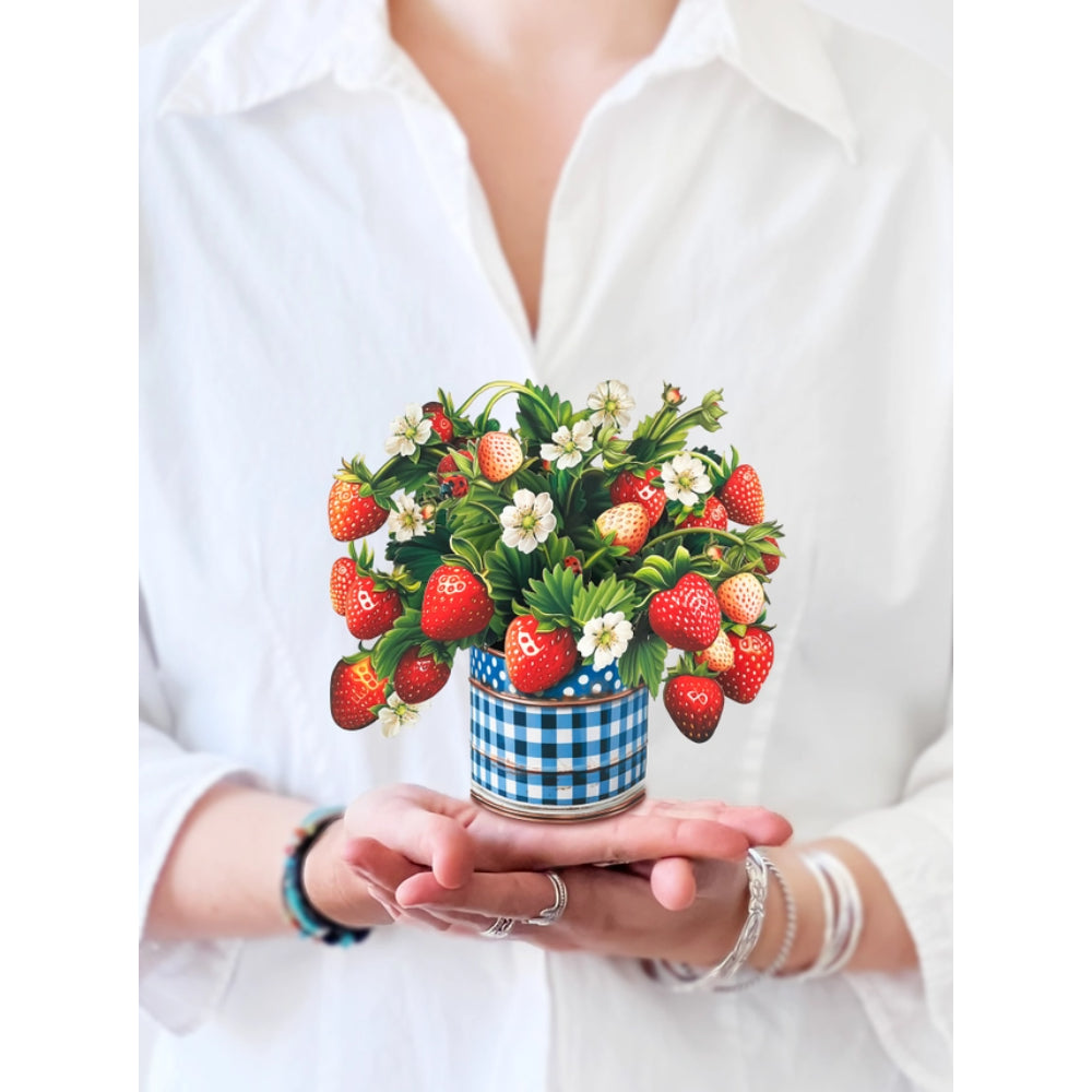 Mini Strawberry Blossom Pop-Up Greeting Card