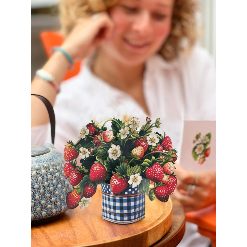 Mini Strawberry Blossom Pop-Up Greeting Card