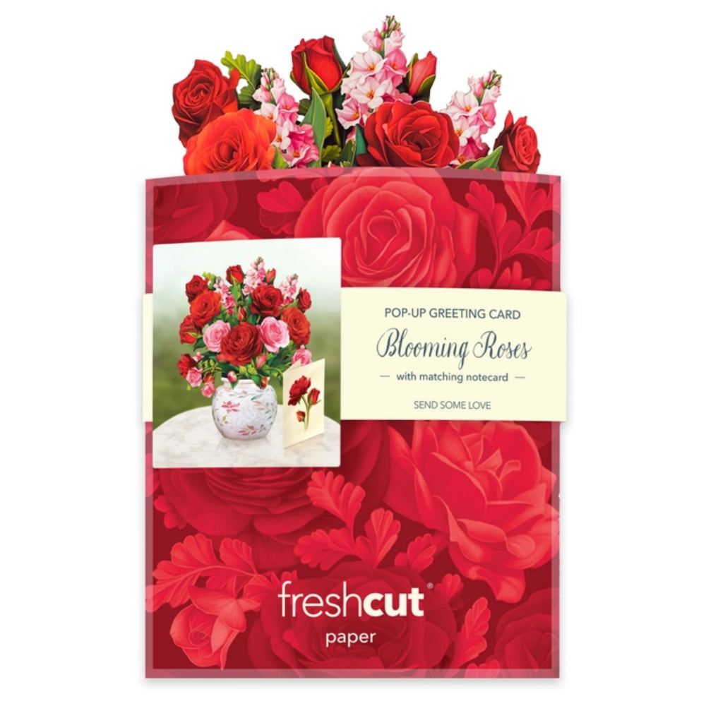 FreshCut Paper LLC Blooming Roses Mini Greeting Card