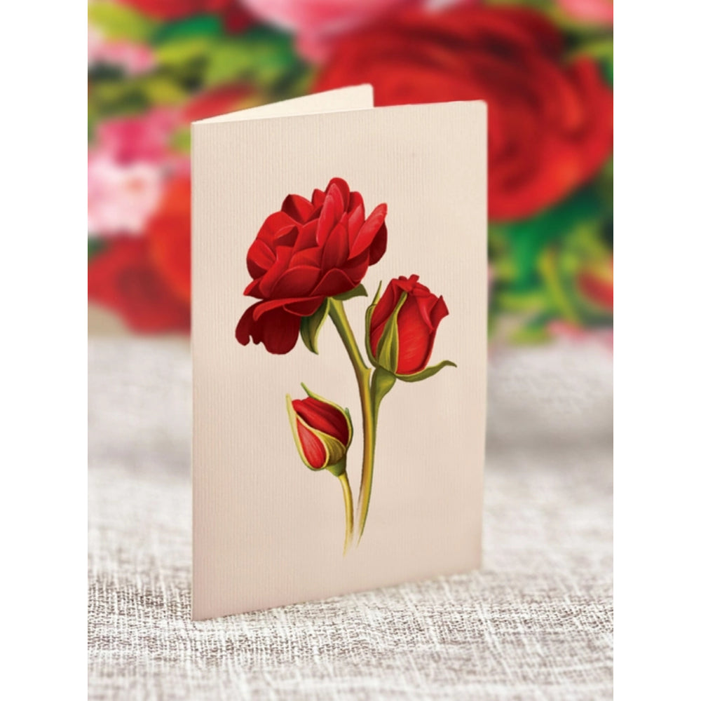 FreshCut Paper LLC Blooming Roses Mini Greeting Card