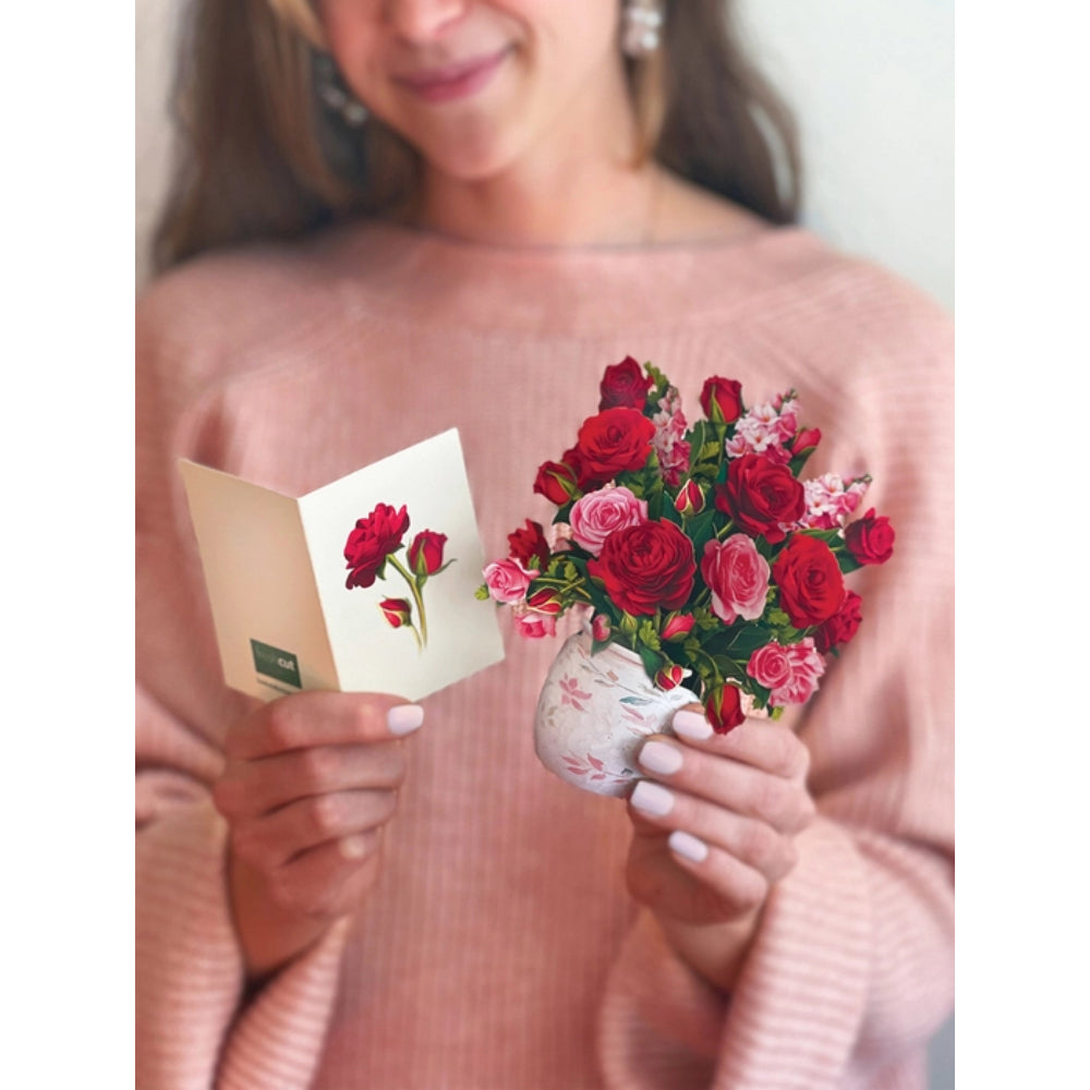 FreshCut Paper LLC Blooming Roses Mini Greeting Card