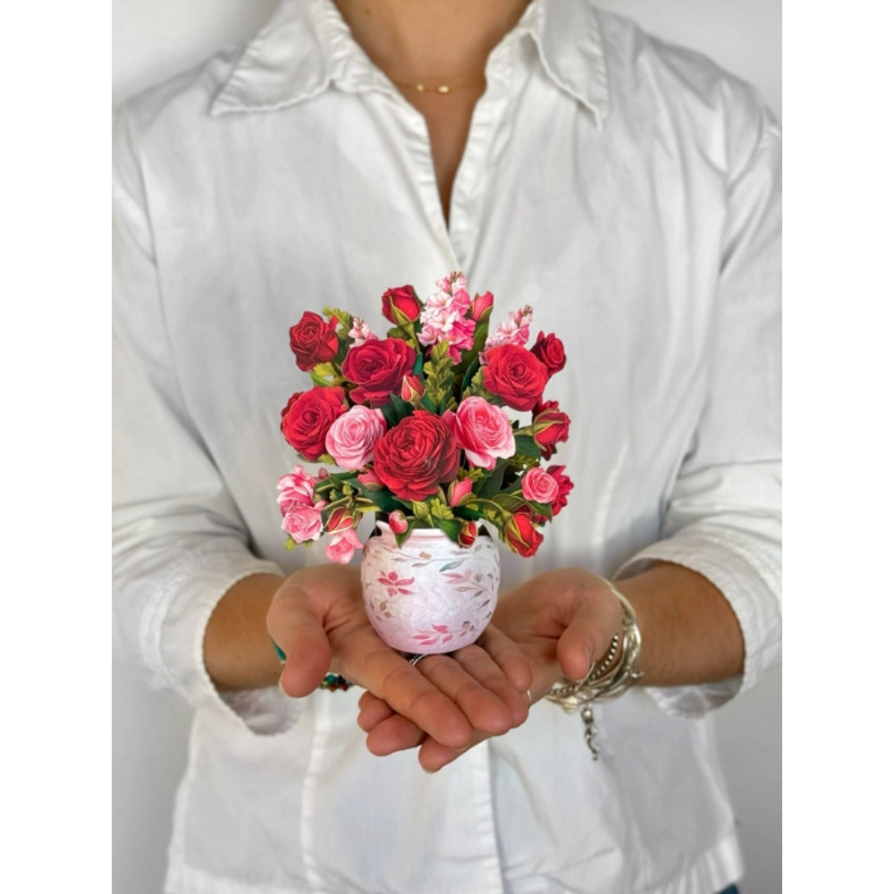 FreshCut Paper LLC Blooming Roses Mini Greeting Card