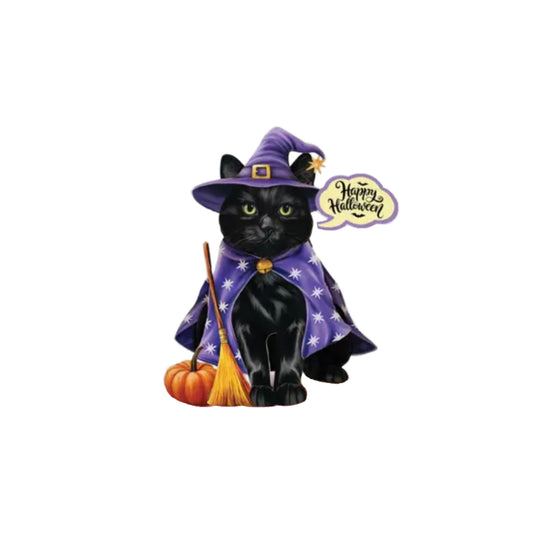 FreshCut Paper LLC Mini Halloween Cat Mini Pop-Up Greeting Card