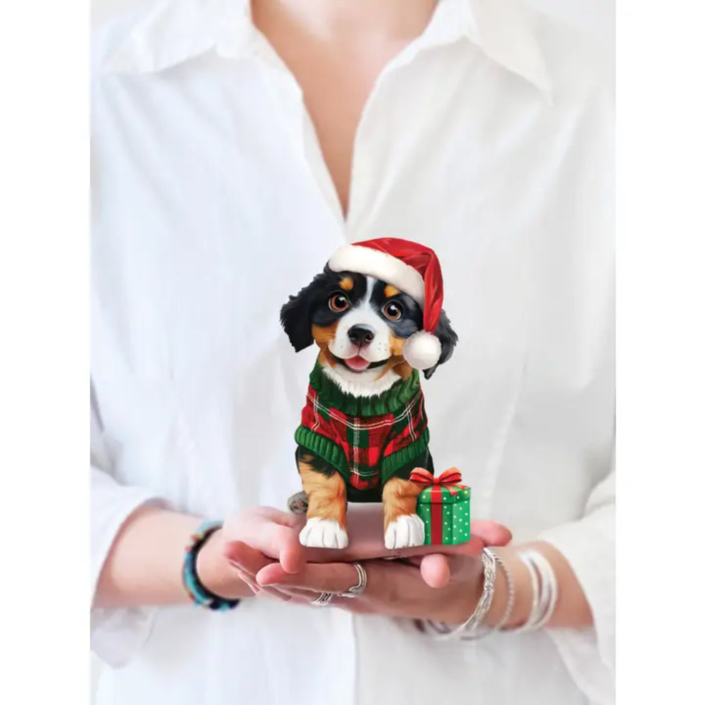 FreshCut Paper LLC Mini Christmas Puppy Mini Pop-Up Greeting Card