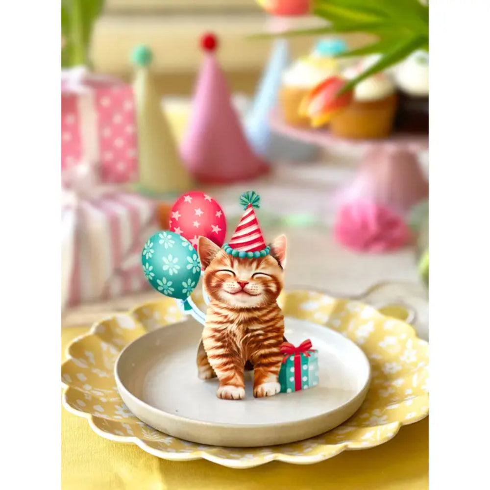 FreshCut Paper LLC Mini Birthday Kitten Mini Pop-Up Greeting Card