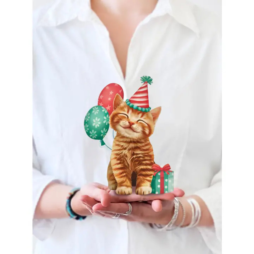 FreshCut Paper LLC Mini Birthday Kitten Mini Pop-Up Greeting Card