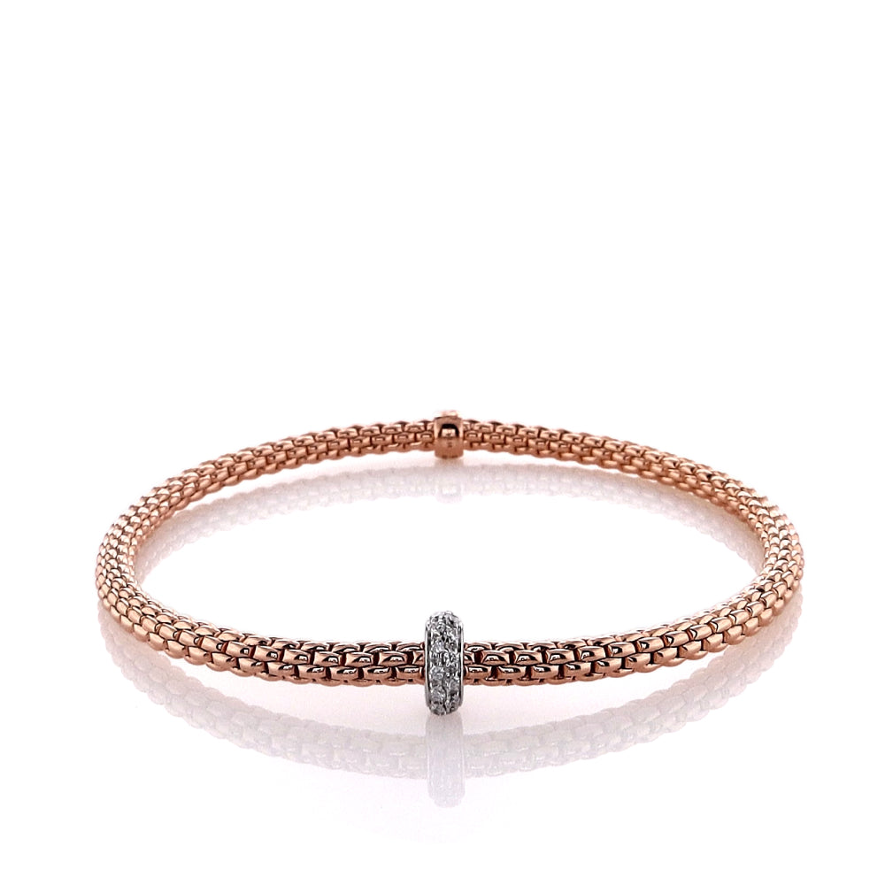 Fope 18k Two-Tone Prima Flex'it Diamond Bracelet - Medium