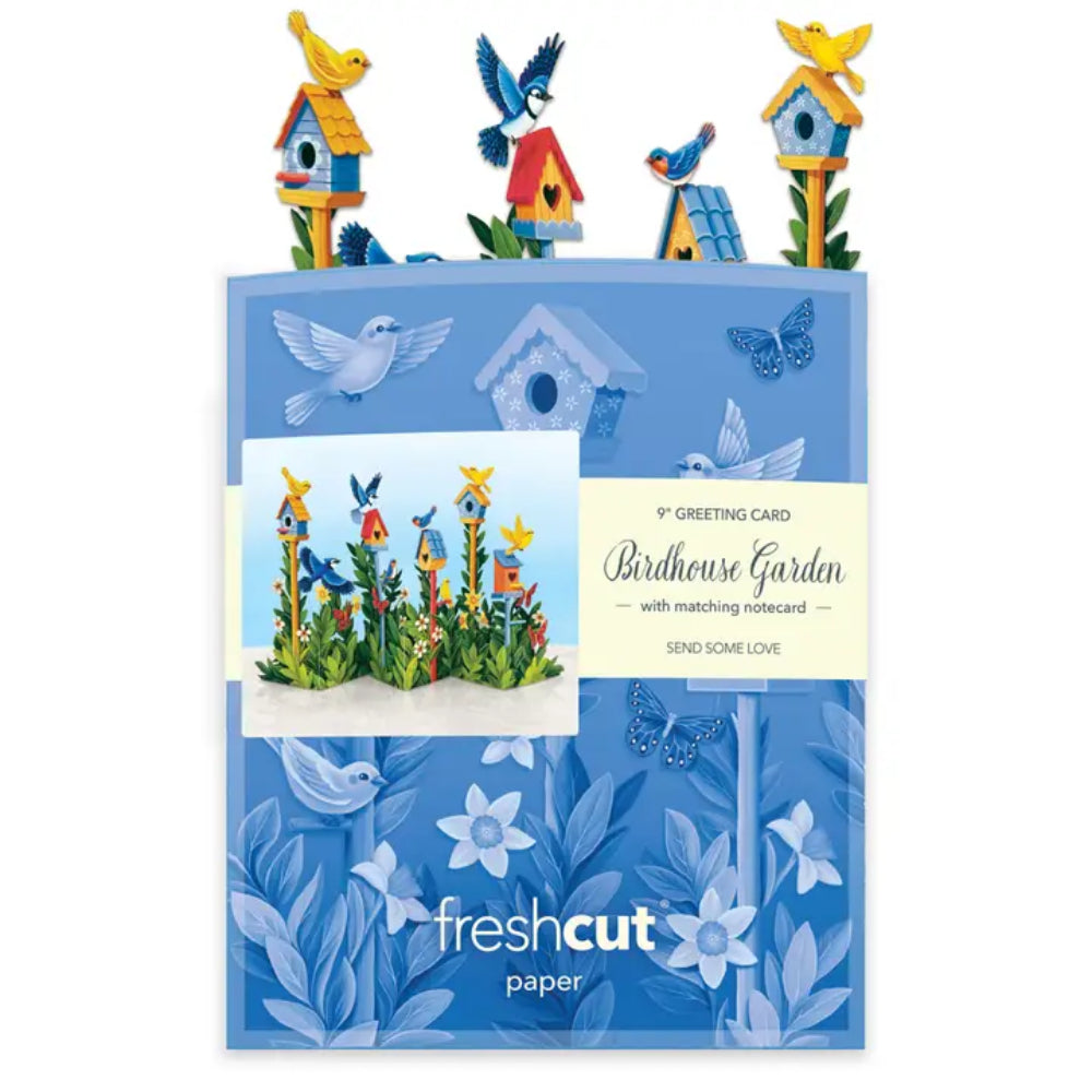 FreshCut Paper LLC Mini Birdhouse Garden Greeting Card