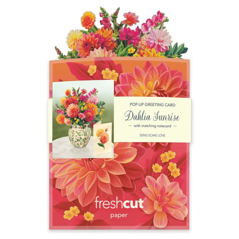 FreshCut Paper LLC Mini Sunrise Dahlia Greeting Card