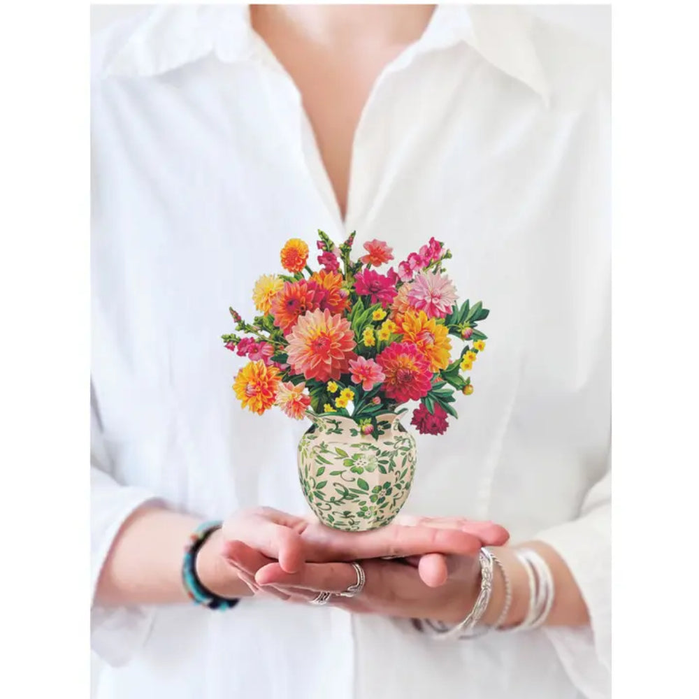 FreshCut Paper LLC Mini Sunrise Dahlia Greeting Card