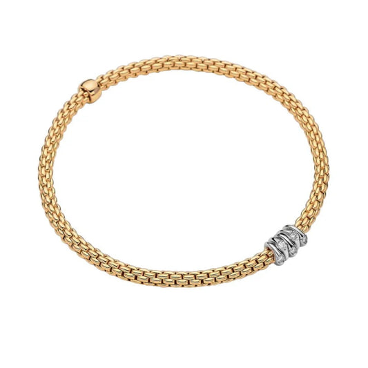 Fope 18k Gold Prima Flex'it Bracelet with Diamonds