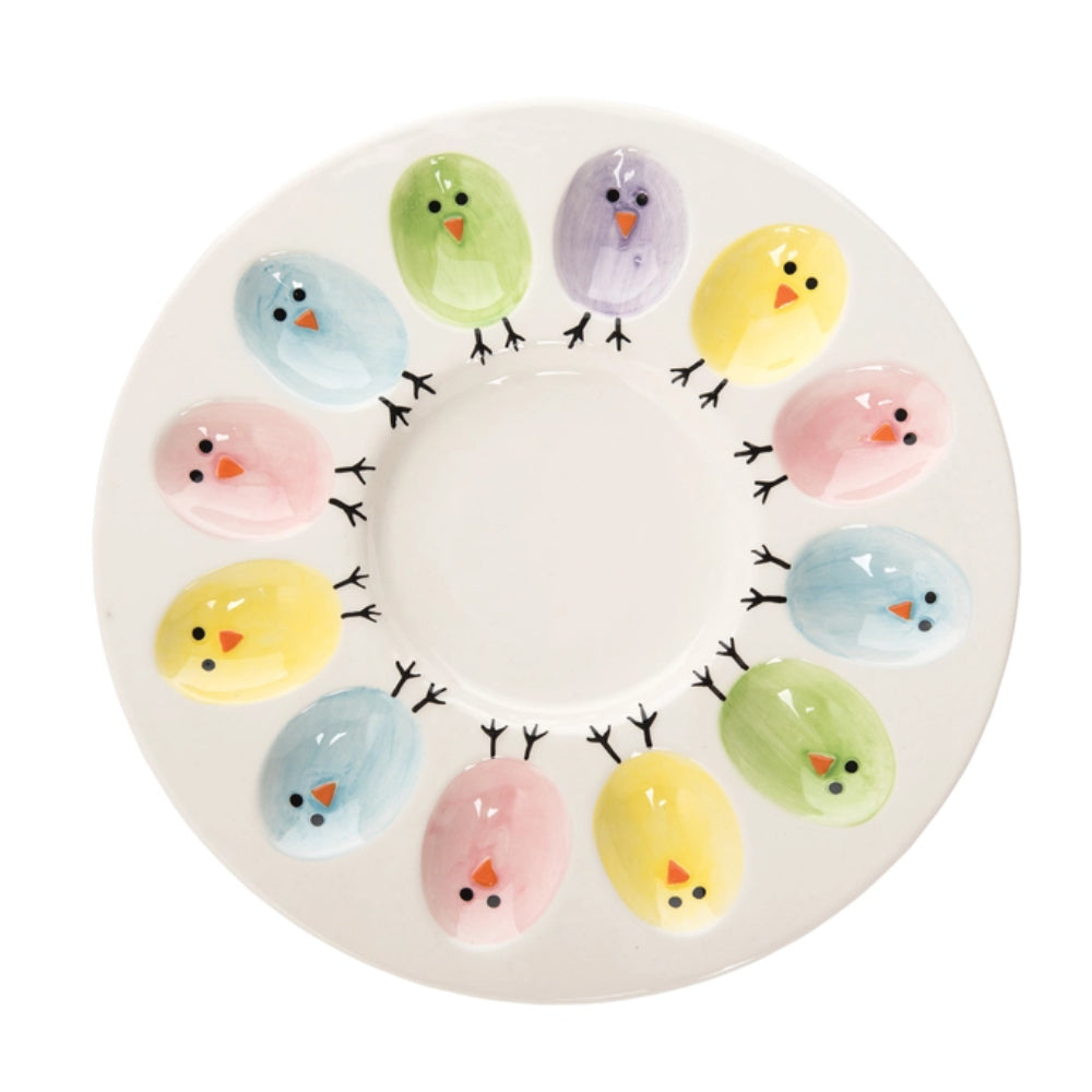 C&F Home Easter Chick Ceramic Deviled Egg Plate
