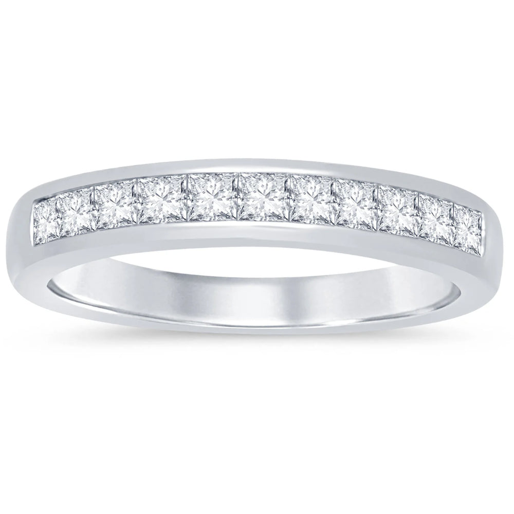 14k Gold Princess Cut Channel Set Diamond Wedding Band