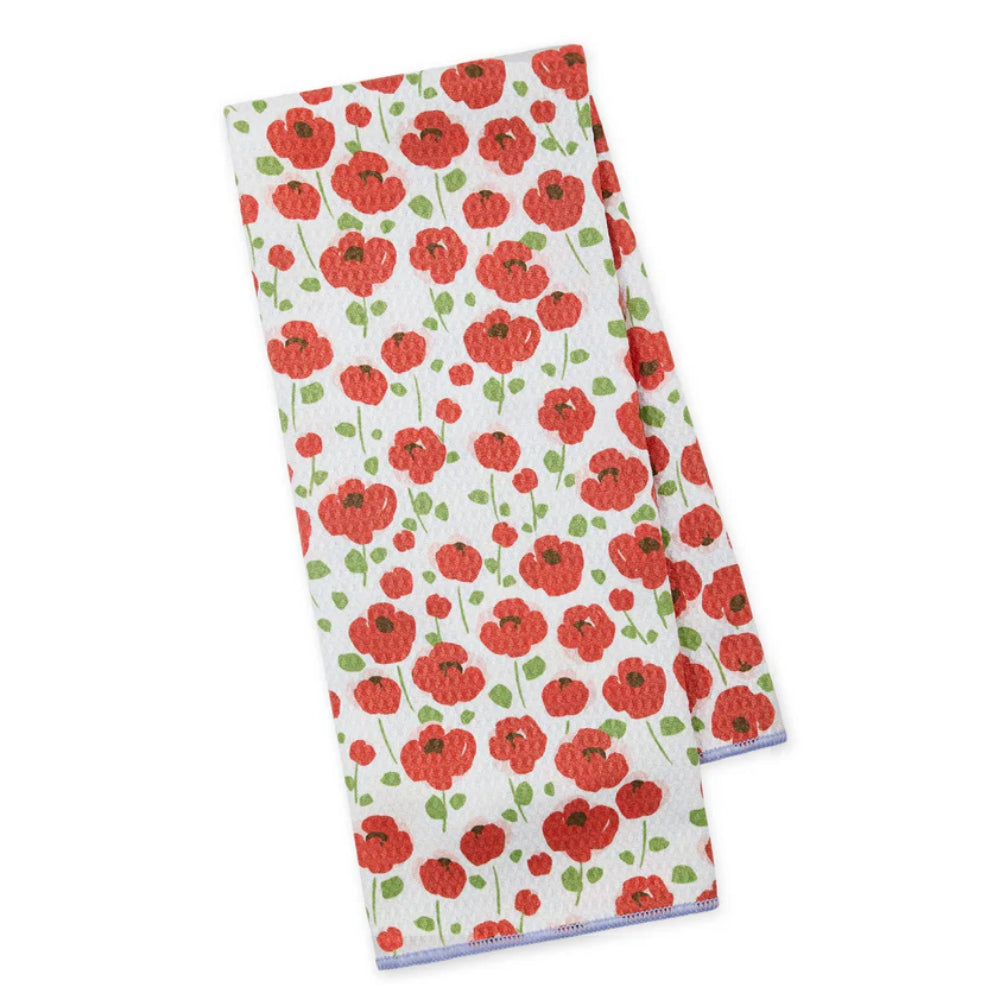 Design Imports Poppy's Day Printed Microfiber Dishtowel
