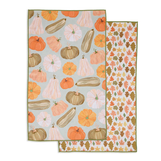 Design Imports Heirloom Pumpkins Printed Microfiber Dishtowel