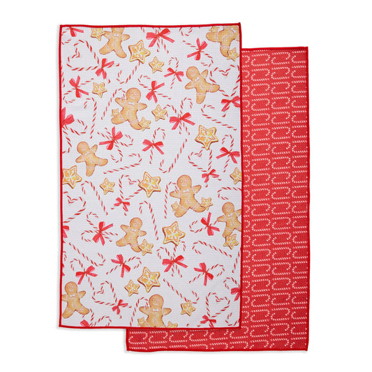 Design Imports Candy Canes Printed Microfiber Dishtowel