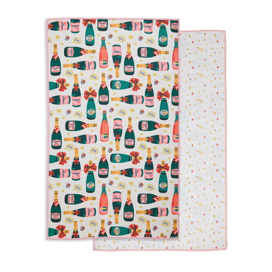 Design Imports Champagne Printed Microfiber Dishtowel