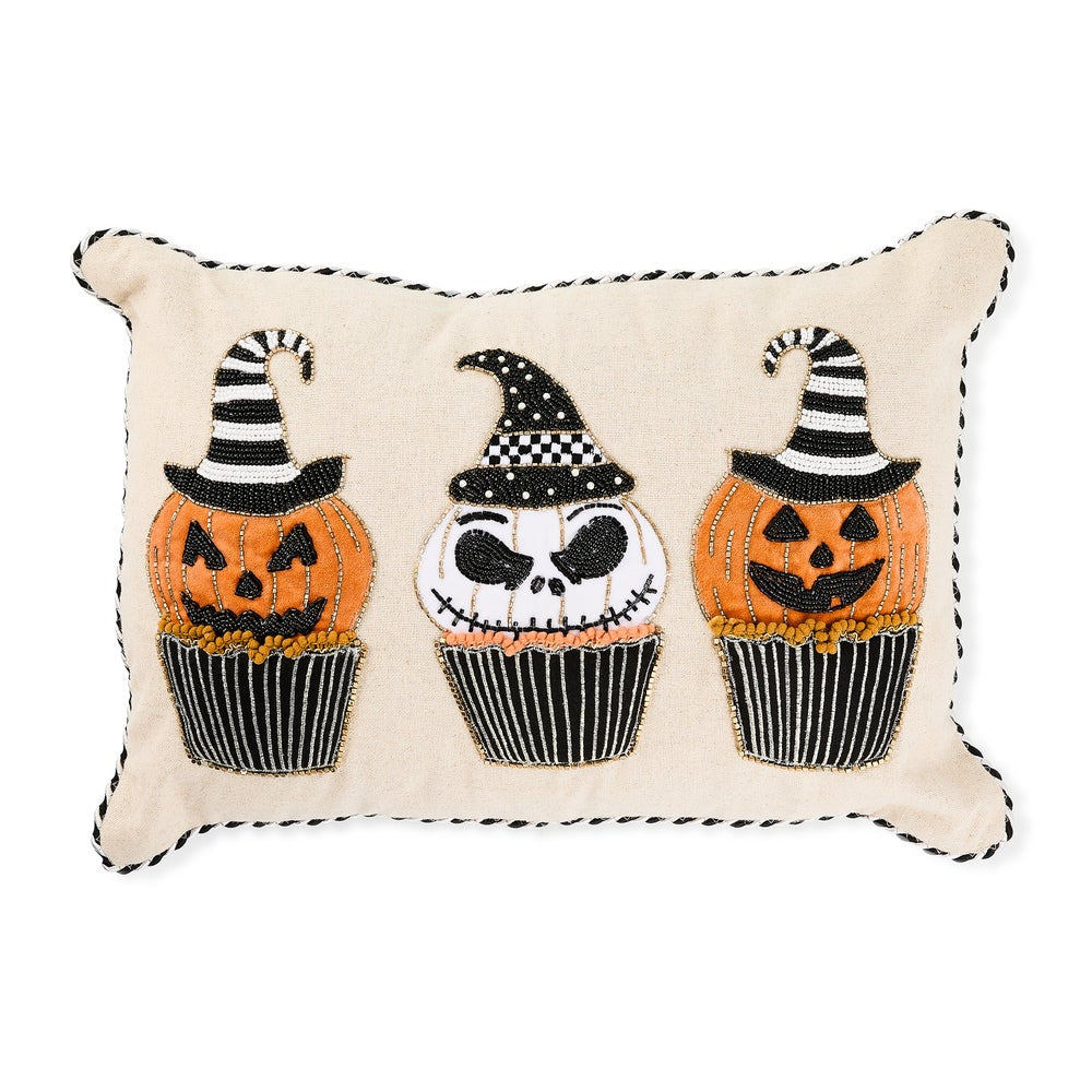 MacKenzie-Childs Jack O' Lantern Cupcake Lumbar Throw Pillow