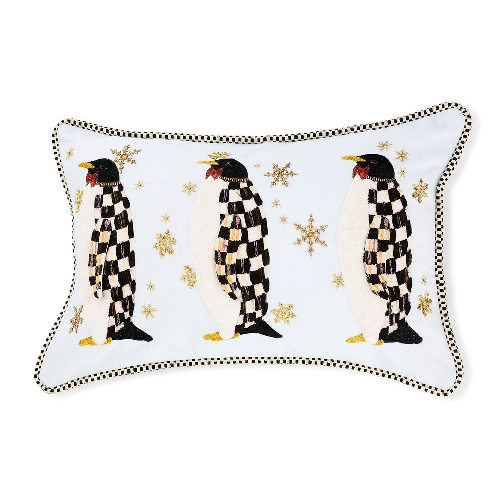MacKenzie-Childs Penguin Parade Throw Pillow