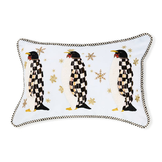 MacKenzie-Childs Penguin Parade Throw Pillow