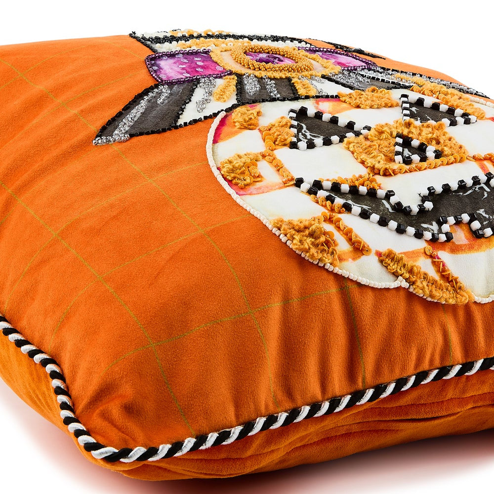 MacKenzie-Childs Jack O' Lantern in Hat Throw Pillow