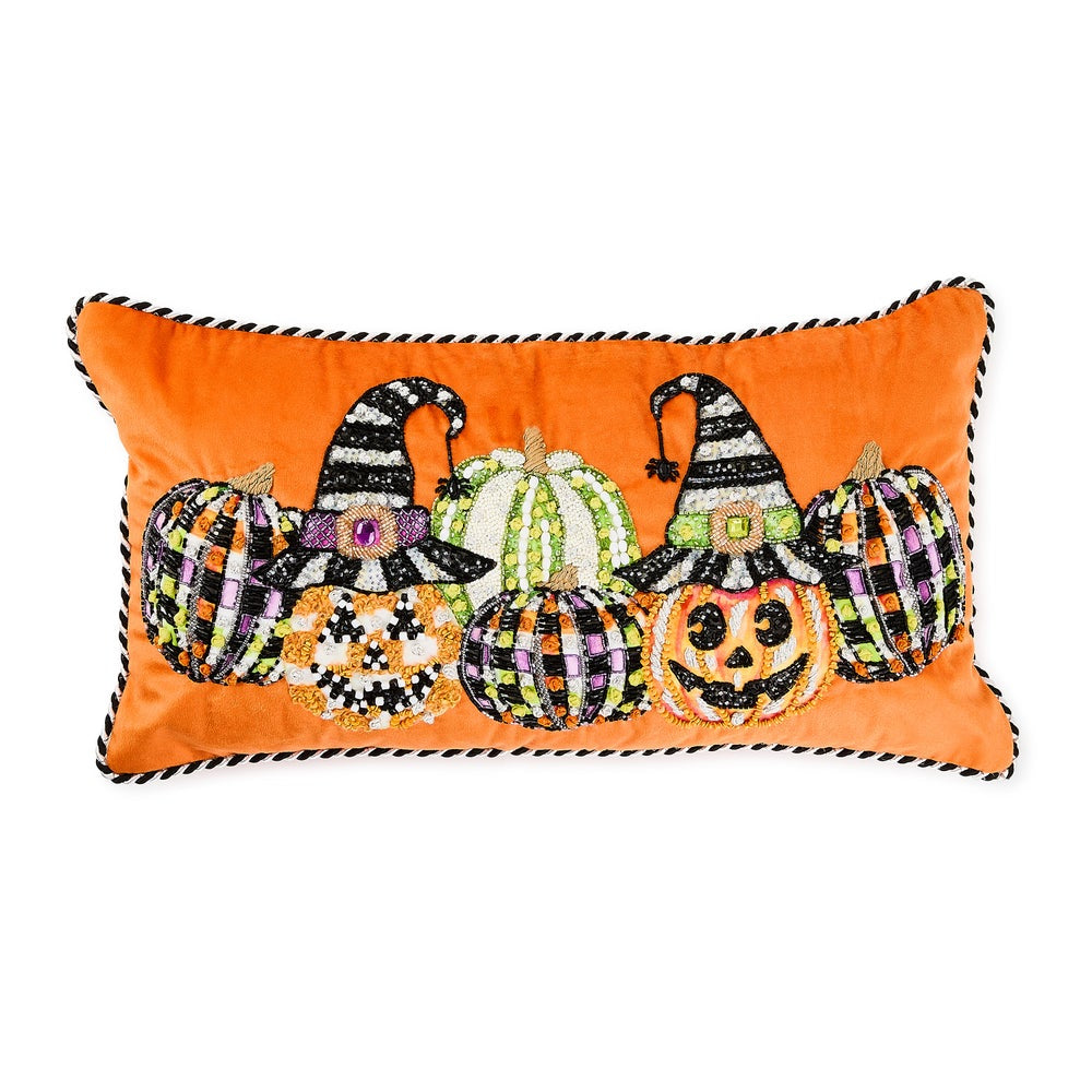 MacKenzie-Childs Jack O' Lantern in Hat Throw Pillow