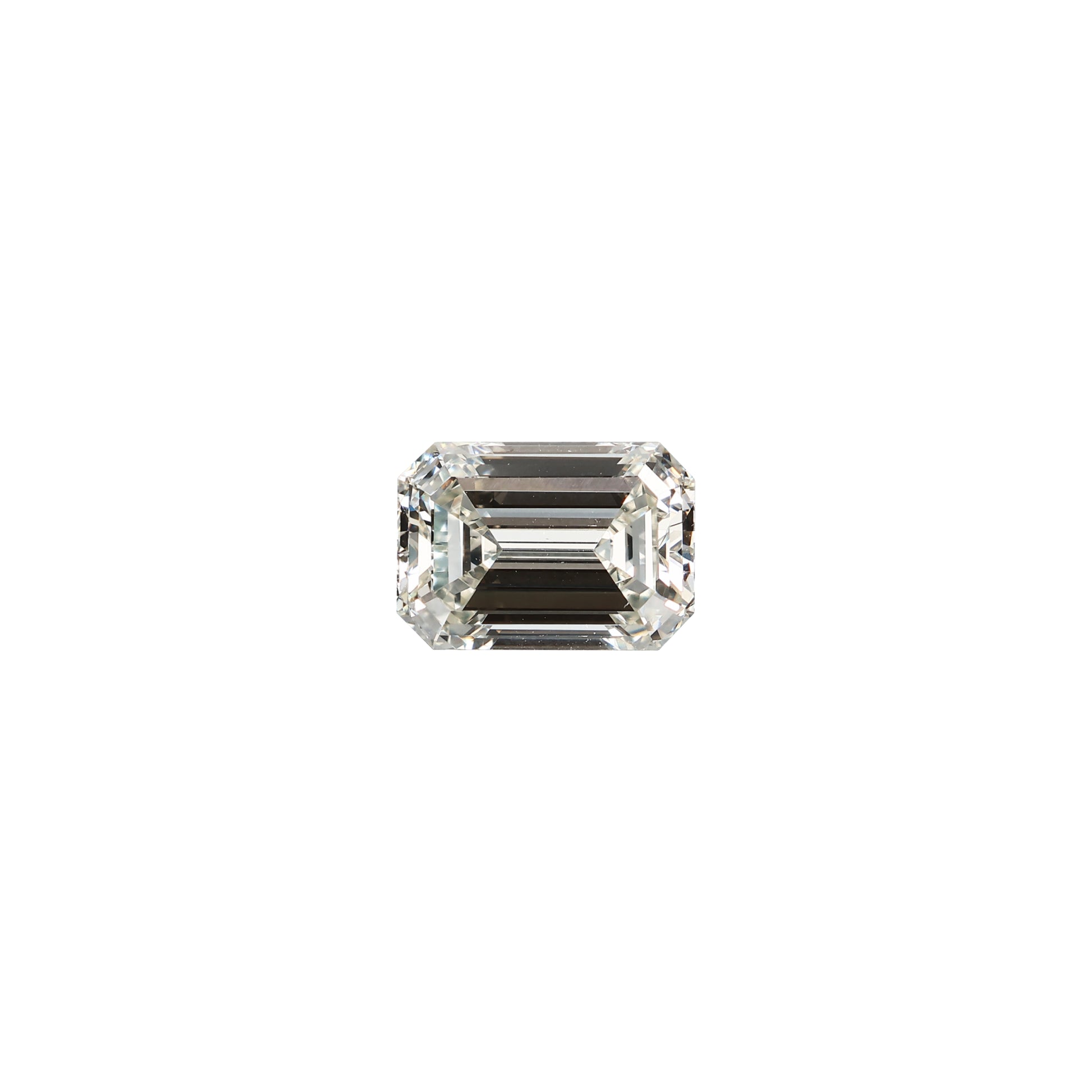 Emerald cut 3.00 carat GIA certified diamond graded JSI1 on a white background