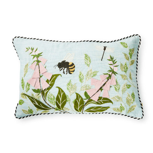 Mackenzie-Childs Floral and Bee Lumbar Throw Pillow