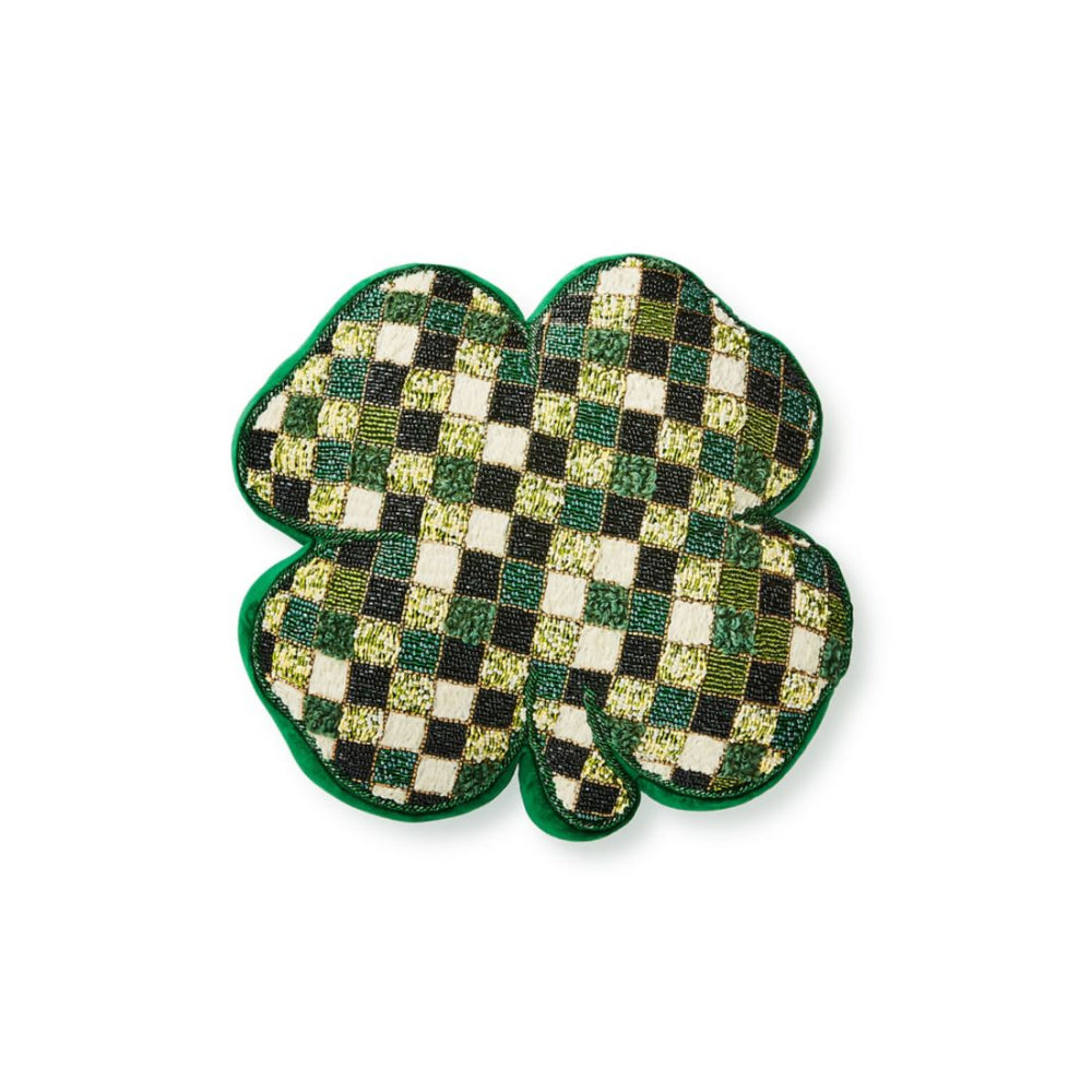 Mackenzie-Childs Shaped Lucky Clover Lumbar Throw Pillow