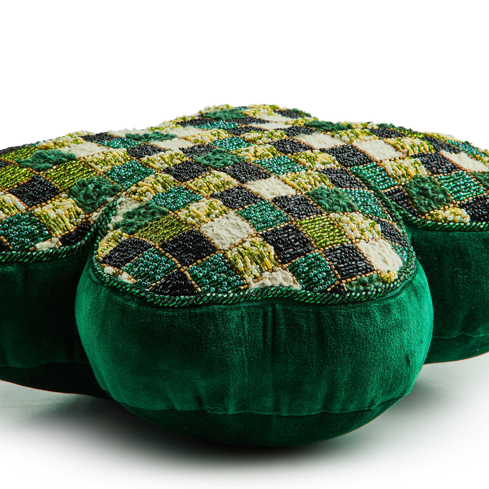 Mackenzie-Childs Shaped Lucky Clover Lumbar Throw Pillow