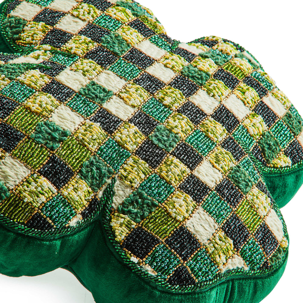 Mackenzie-Childs Shaped Lucky Clover Lumbar Throw Pillow