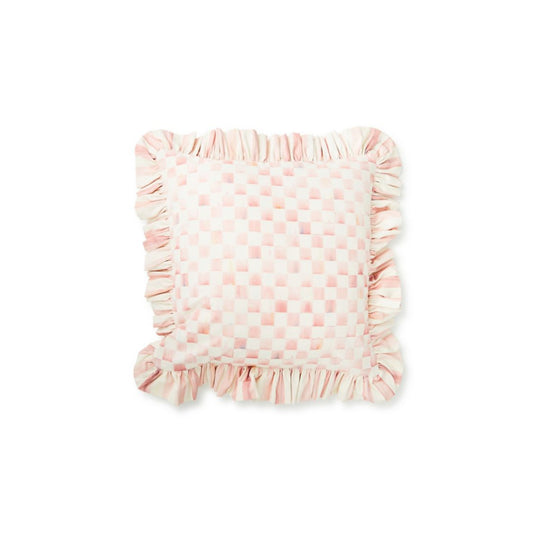 Mackenzie-Childs Rosy Check Ruffle Throw Pillow