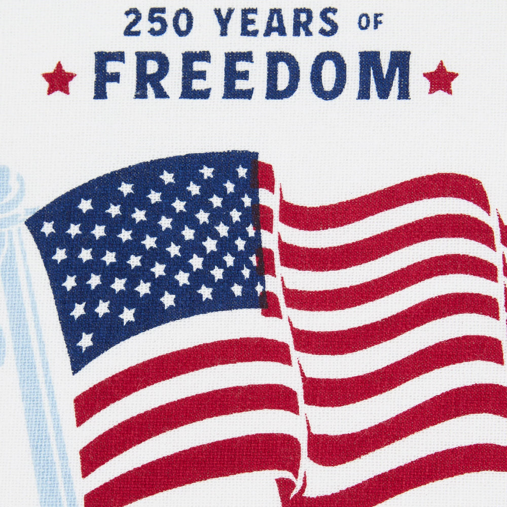 Design Imports Life Liberty Happiness Embellished Dishtowel