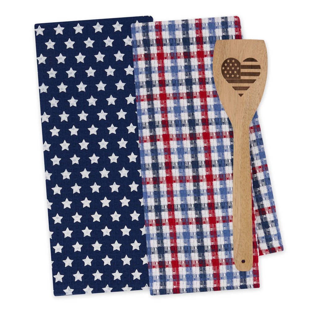 Design Imports Americana Dish Towel & Spatula Gift Set