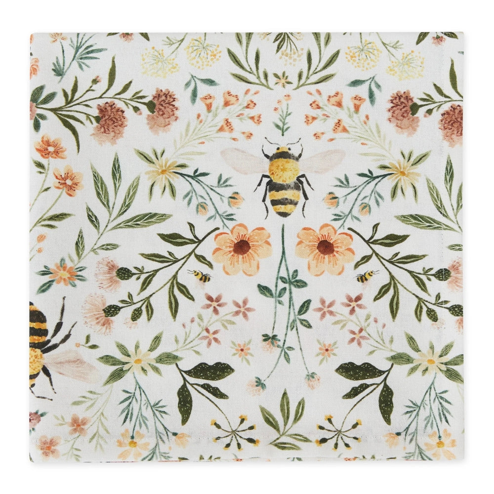 Design Imports Honey Bee Meadow Print Napkins - Set of 4