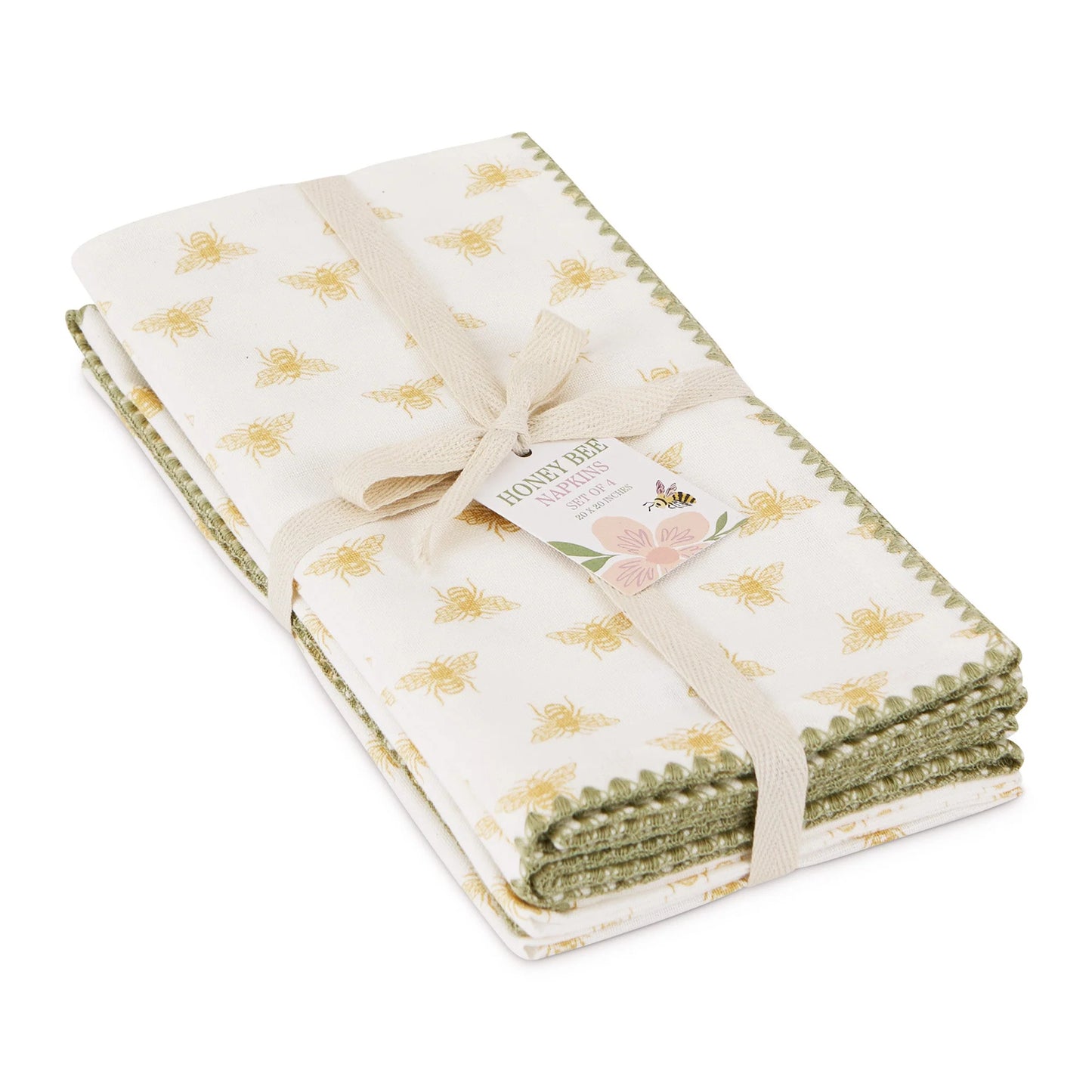Design Imports Little Bee Print Napkins - Set of 4